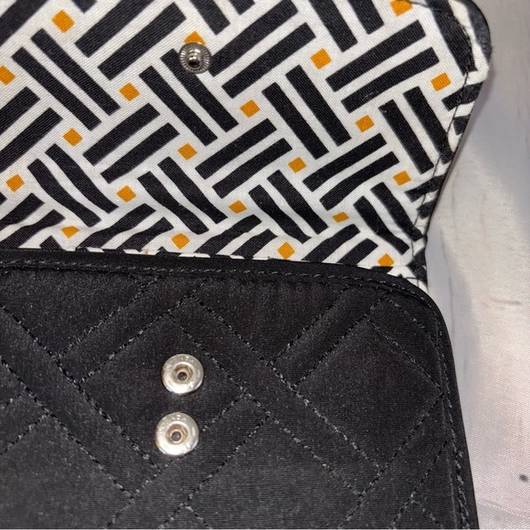 Vera Bradley Euro Wallet Classic Black Quilted Microfiber - Picture 7 of 7